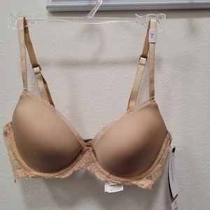 Calvin Klein Tan Lace Trim Bra